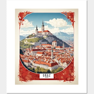 Graz Austria Vintage Travel Retro Tourism Posters and Art